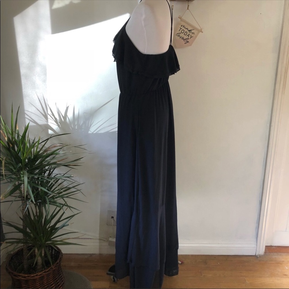 Navy ruffle dress